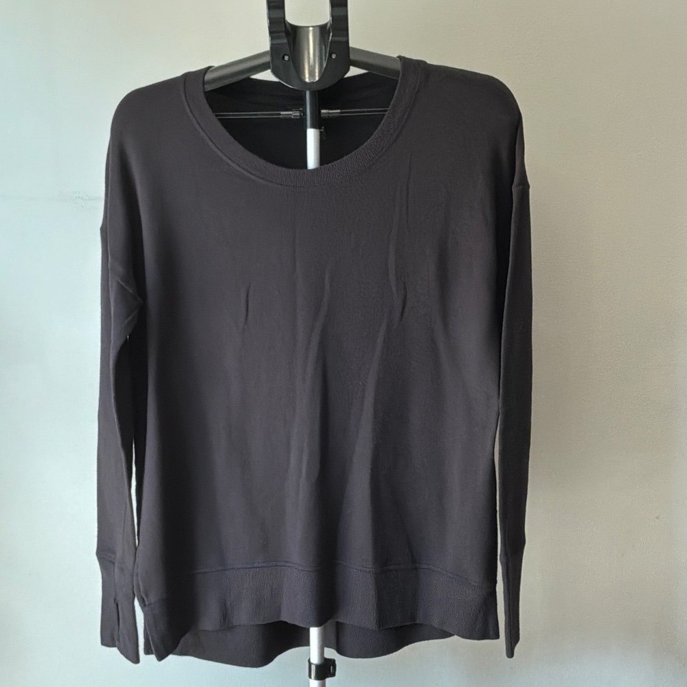 Athleta Coaster‎ Luxe Sweatshirt Womens S Black Nirvana CYA High Low Pullover